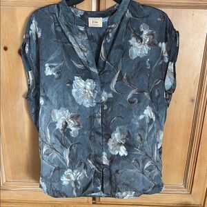 Grey Floral Women's Sleeveless Top